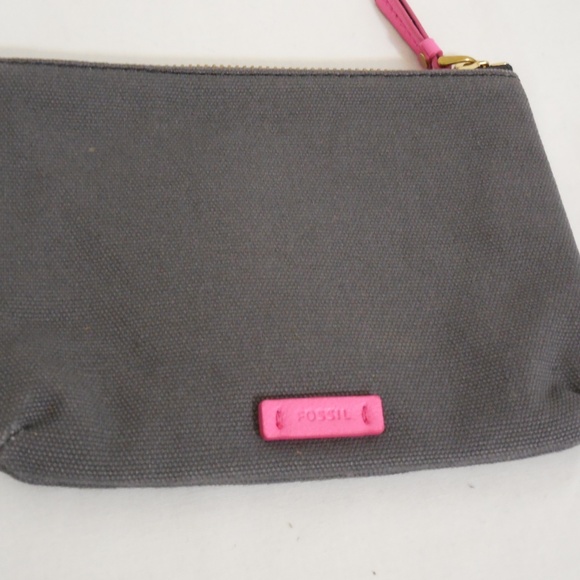 Fossil Grey Canvas Zip Pouch - Picture 3 of 5